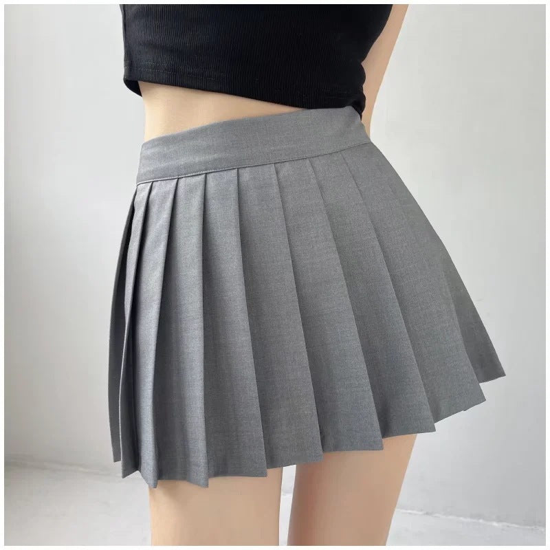 Summer women's pleated skirt, Korean high waisted suit, hanging anti exposure A-line skirt