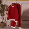 Women's Pajamas Couple Suit Sweet And Simple Can Be Worn Outside Ladies' Homewear Cute