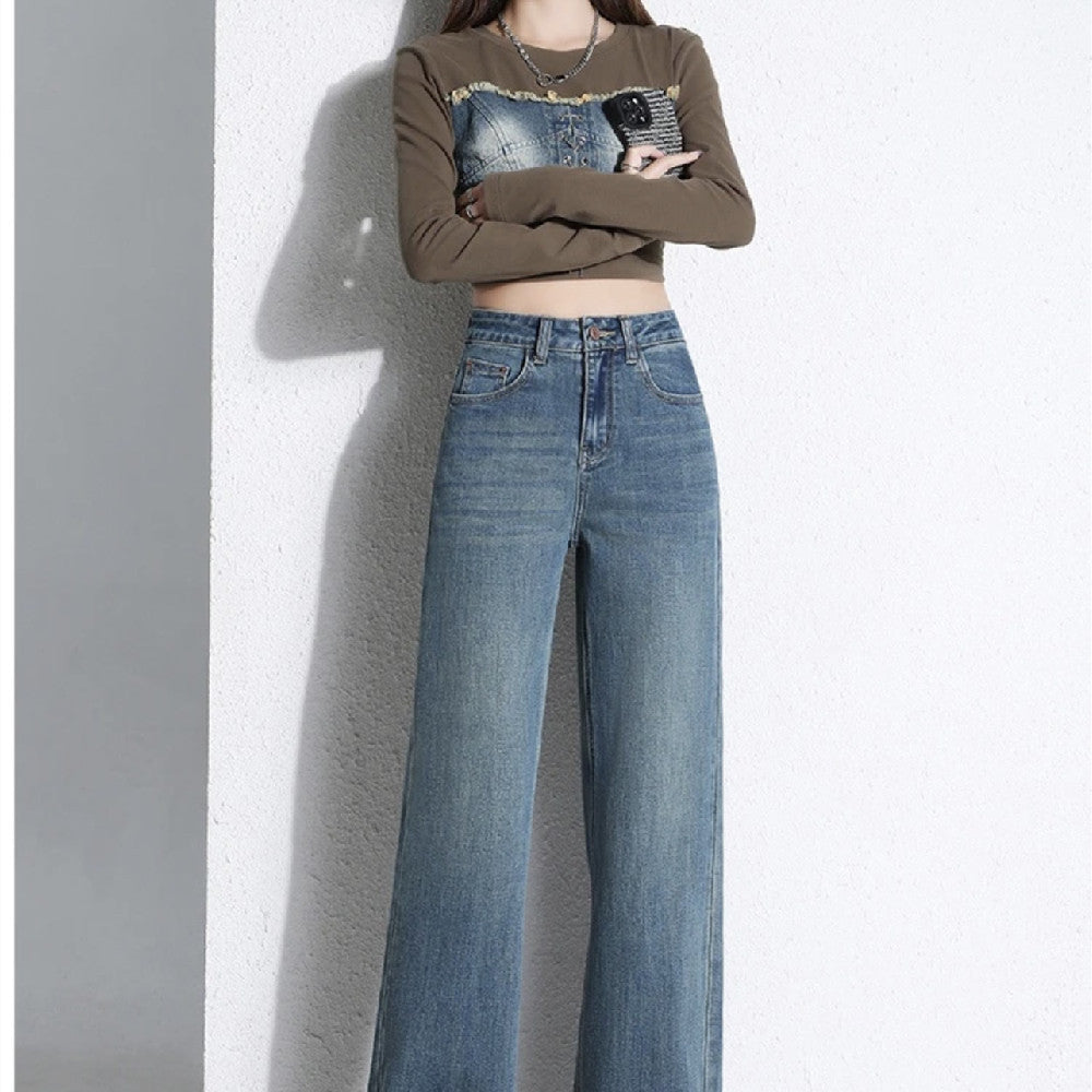 Light Color All-matching Jeans Women