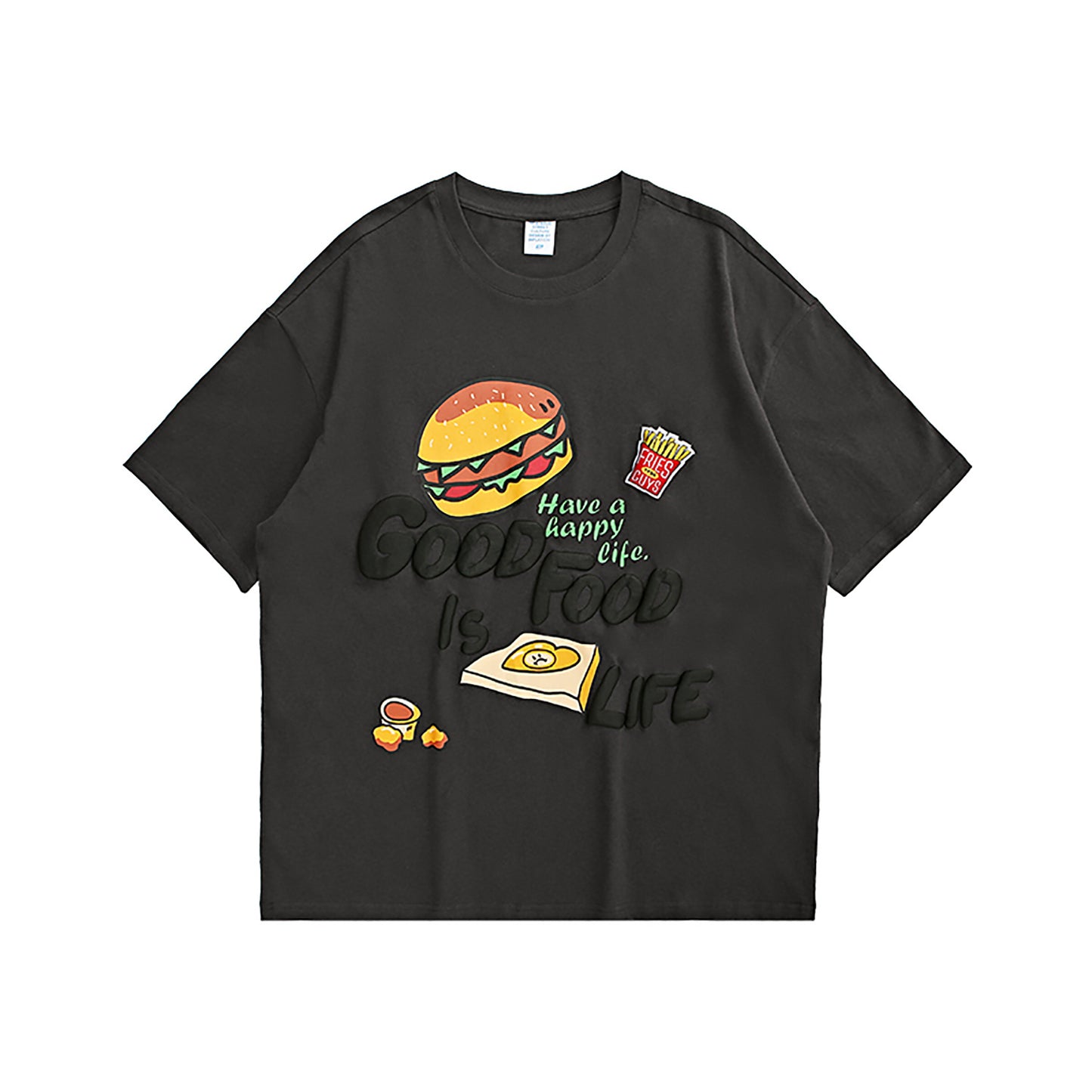 New Arrival French Fries Cartoon Burger Loose T-shirt Top