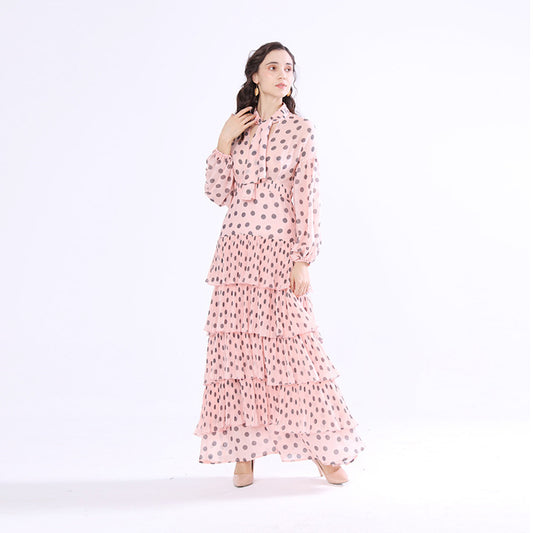 New chiffon dress slim fit polka dot dress for women