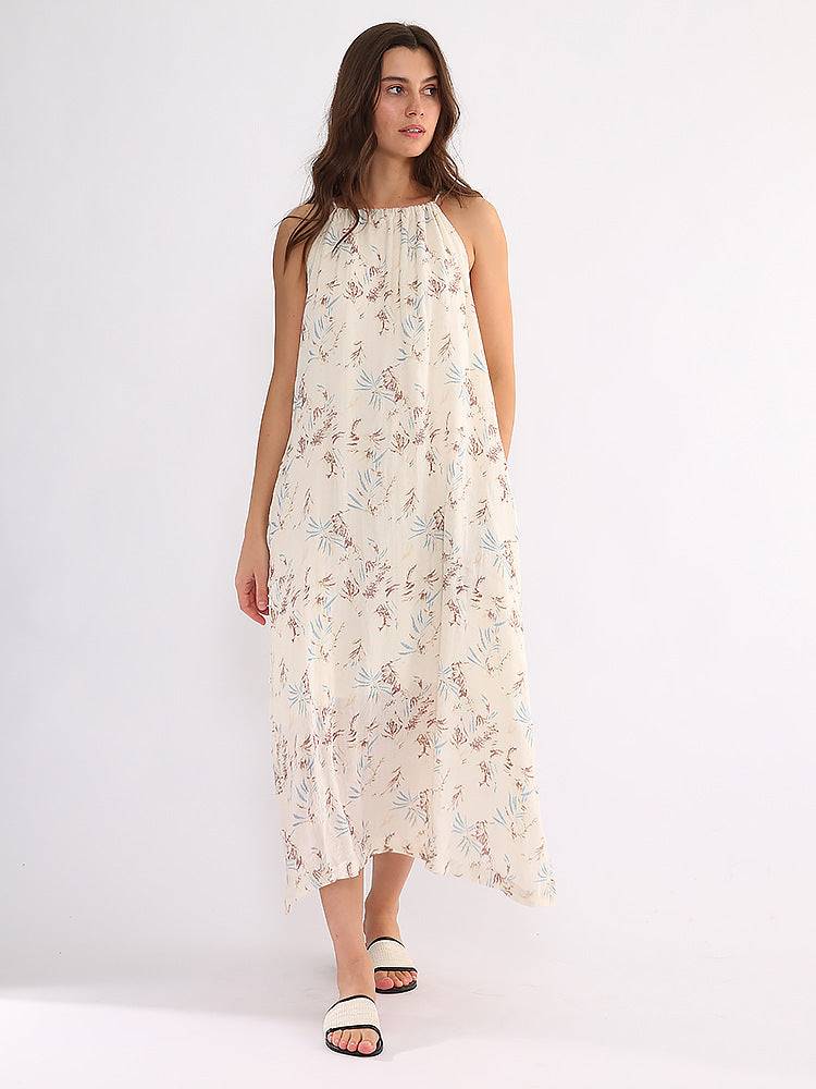 Halter Skirt Niche Vacation Cotton And Linen Lace-up Design