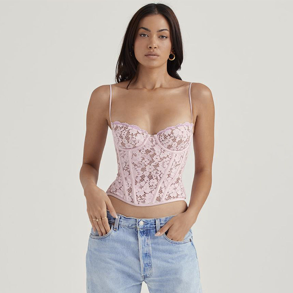 Lace Hot Girl Camisole Women's Fishbone Top Women's