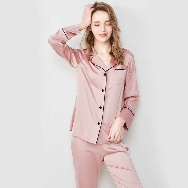 Silk Spring And Autumn Long-sleeved Home Service Suit Pajamas