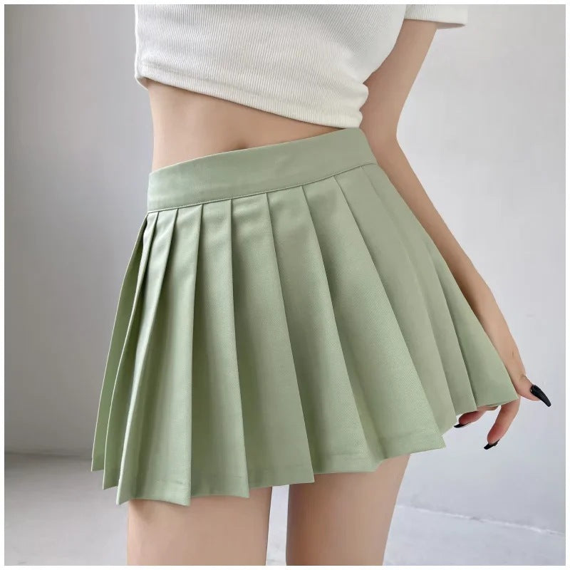 Summer women's pleated skirt, Korean high waisted suit, hanging anti exposure A-line skirt