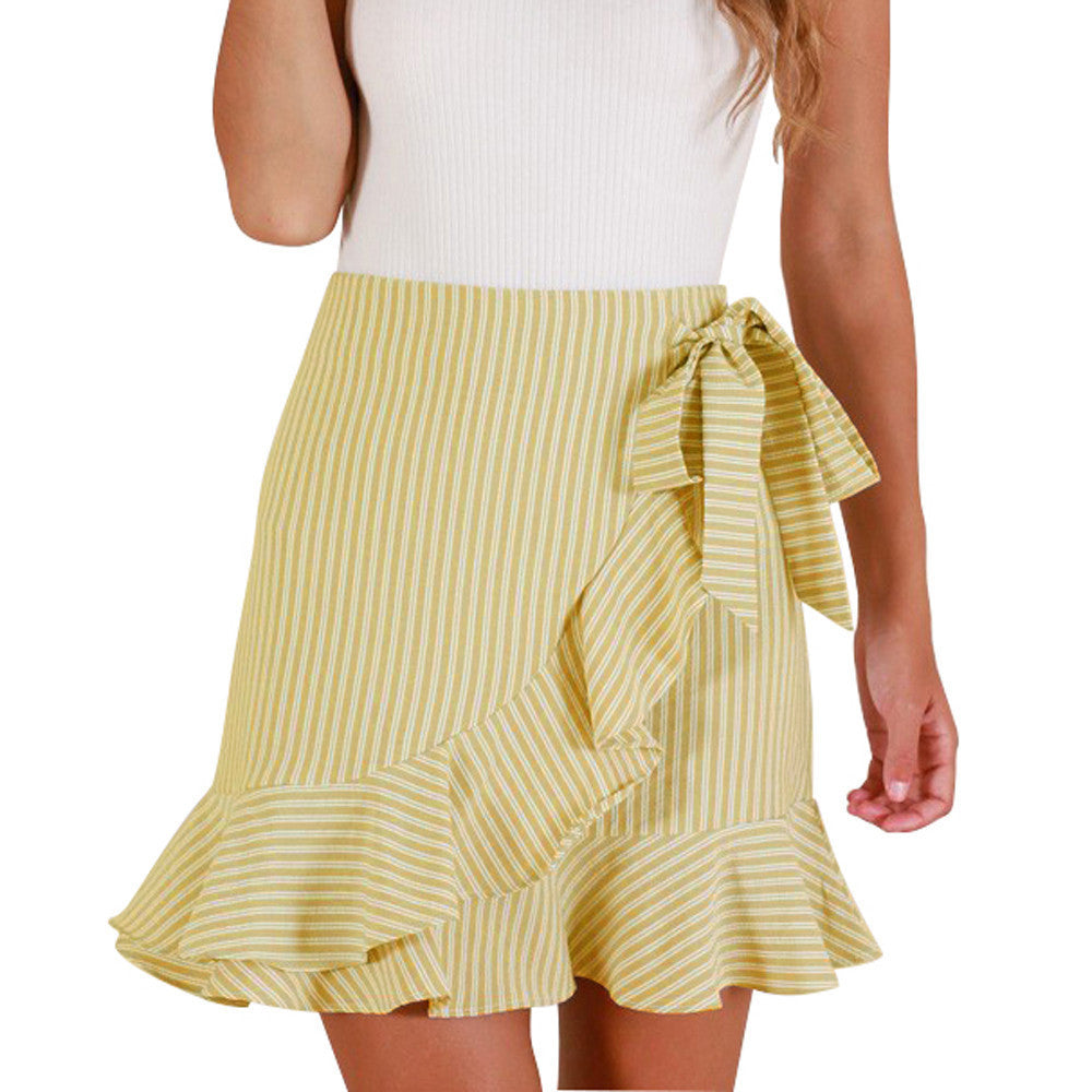 Summer Ladies Short Striped Skirt