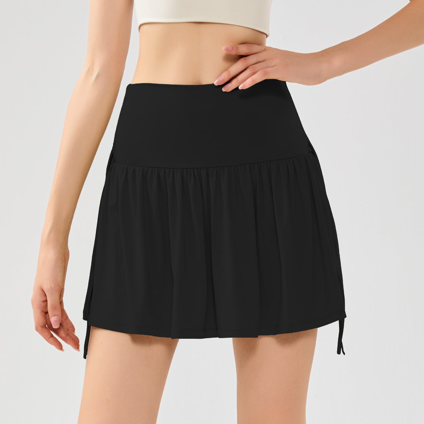 Summer Slimming Fitness High Waist Drawstring Sports Skirt