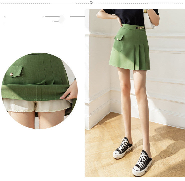 Anti-glare A-line Short  Fashion Skirt