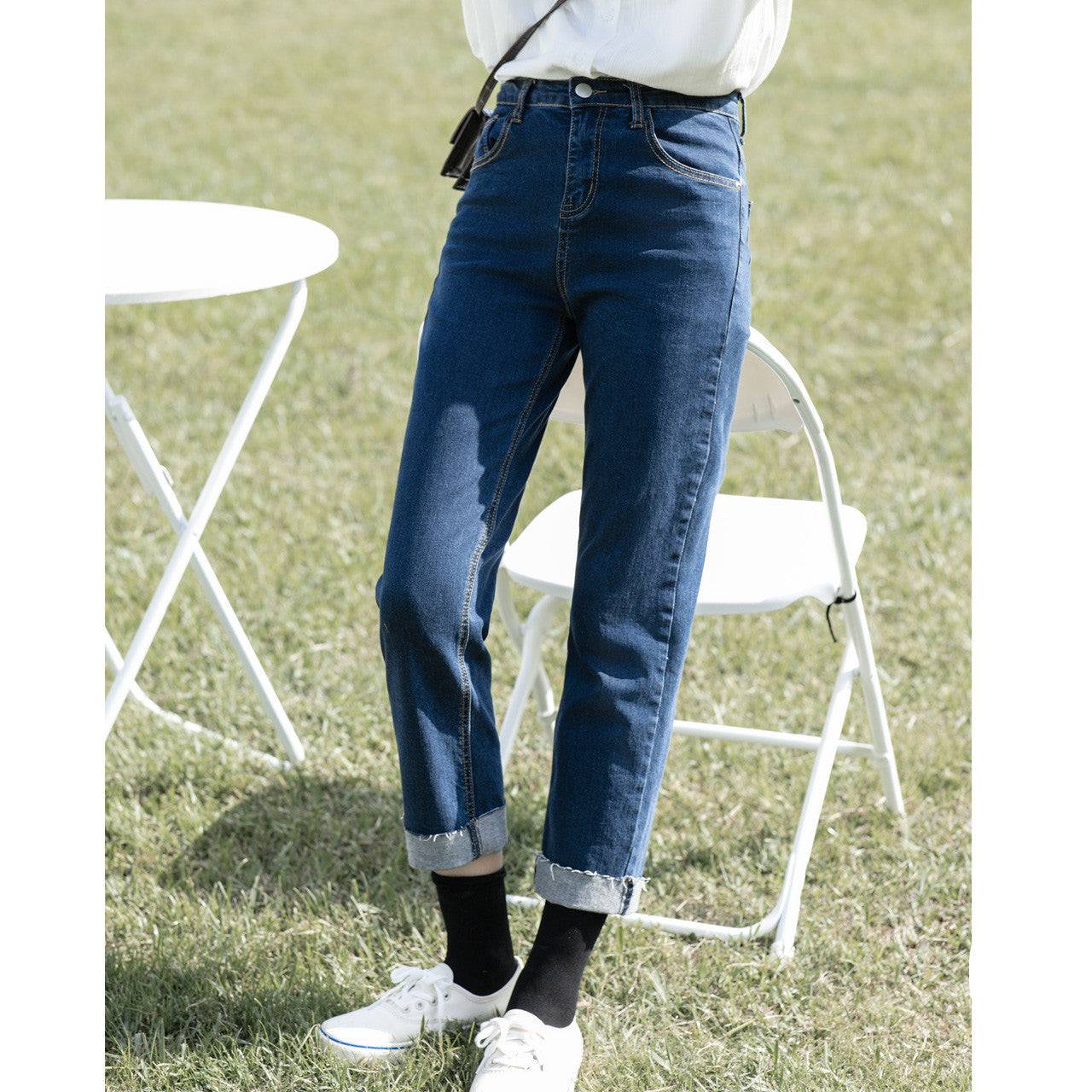 All-match Cuffs Show Tall And Thin Old Pants Long Ins Trend