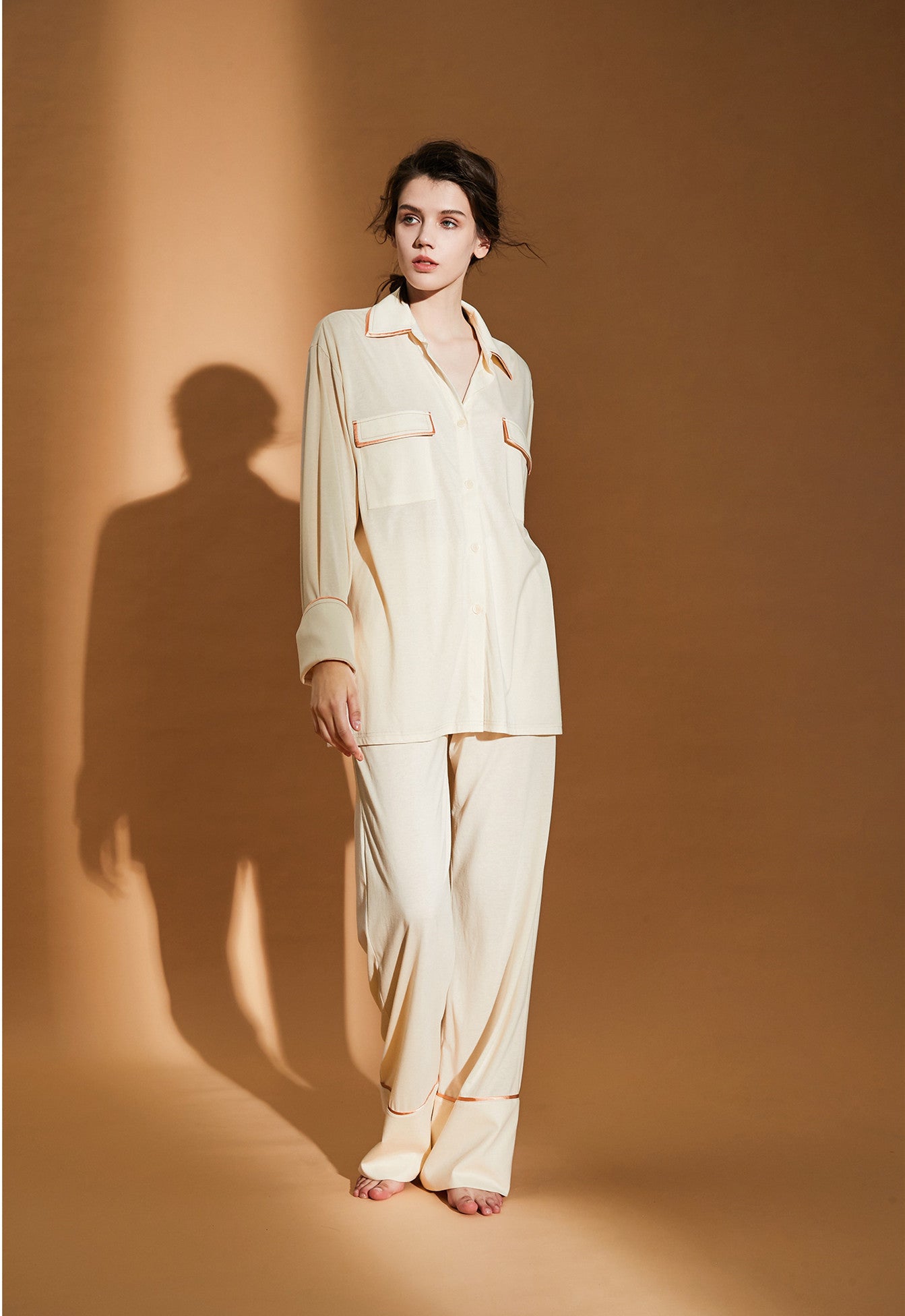 TL Pure Cotton Loose Long Sleeve Pajamas