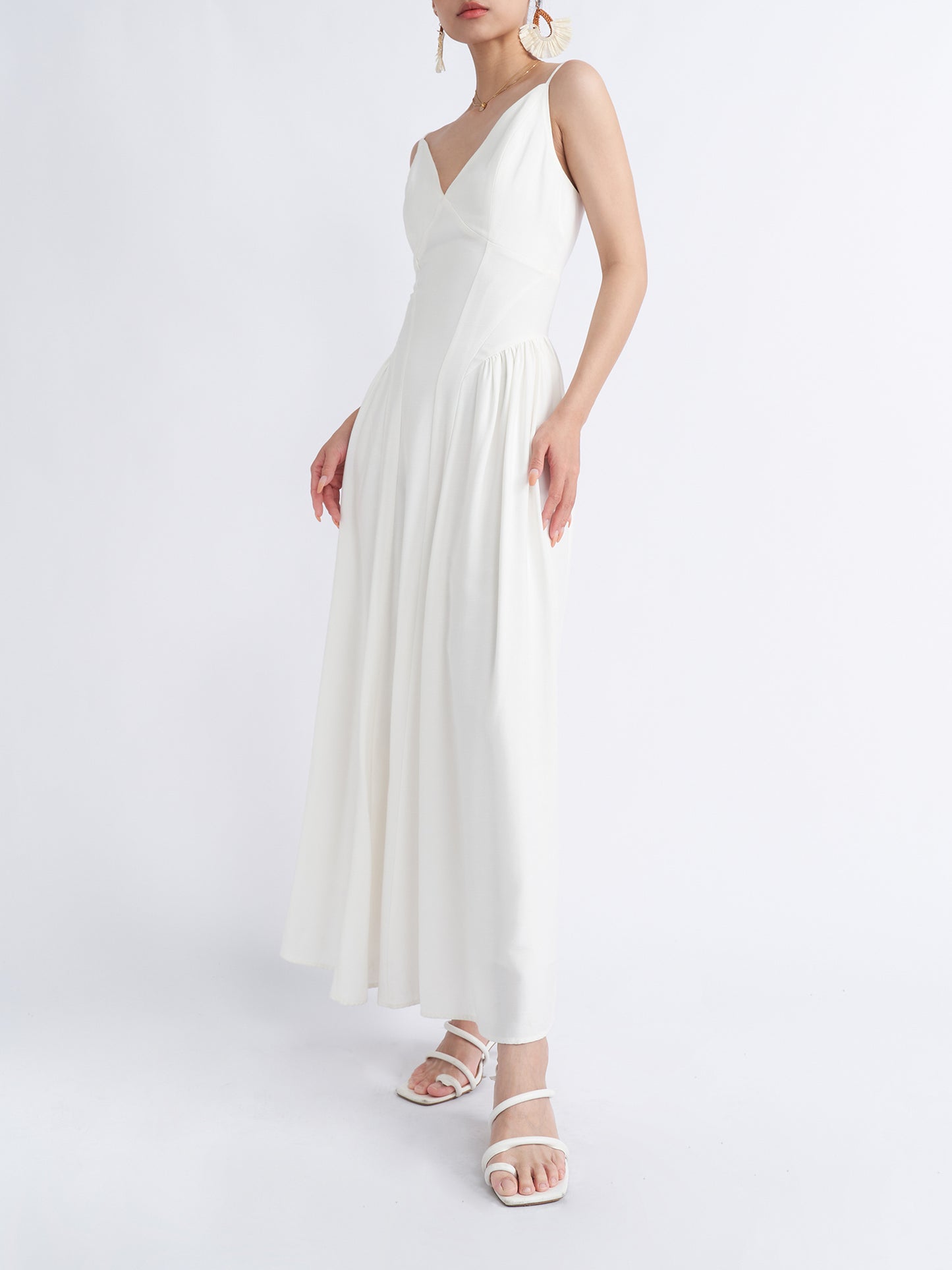 French Strap Dress First Love V-Neck White