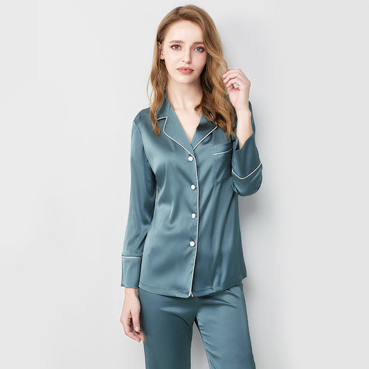 Silk Spring And Autumn Long-sleeved Home Service Suit Pajamas