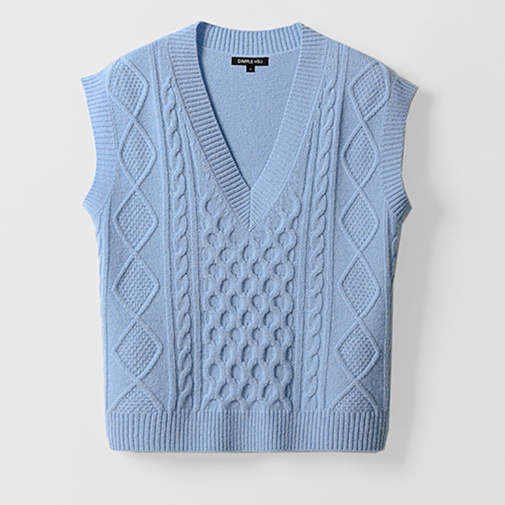 V-neck knitted vest