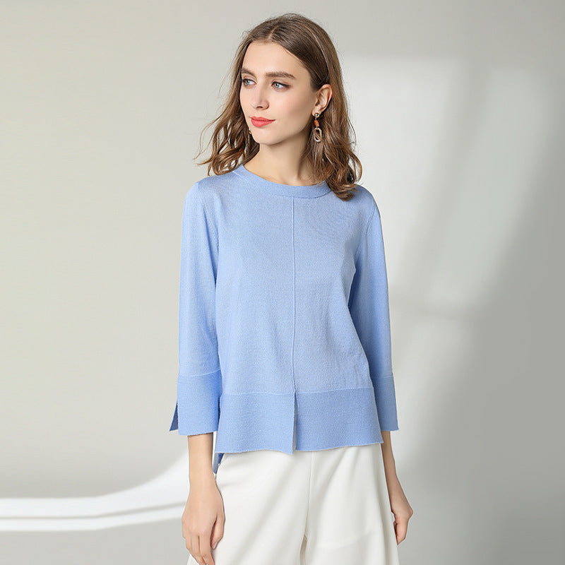 Women's New Irregular Top Thin Knitted Sweater