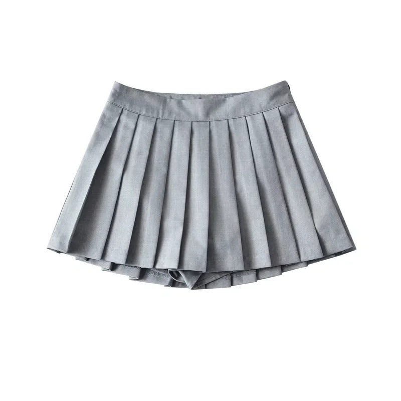 Summer women's pleated skirt, Korean high waisted suit, hanging anti exposure A-line skirt