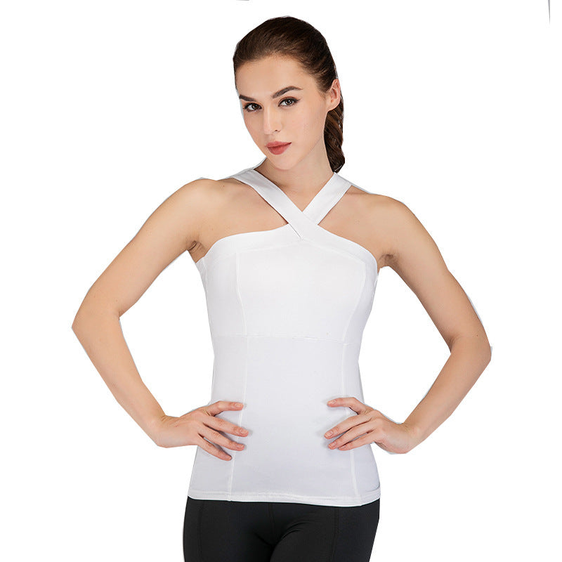 Beautiful back cross fitness sports top