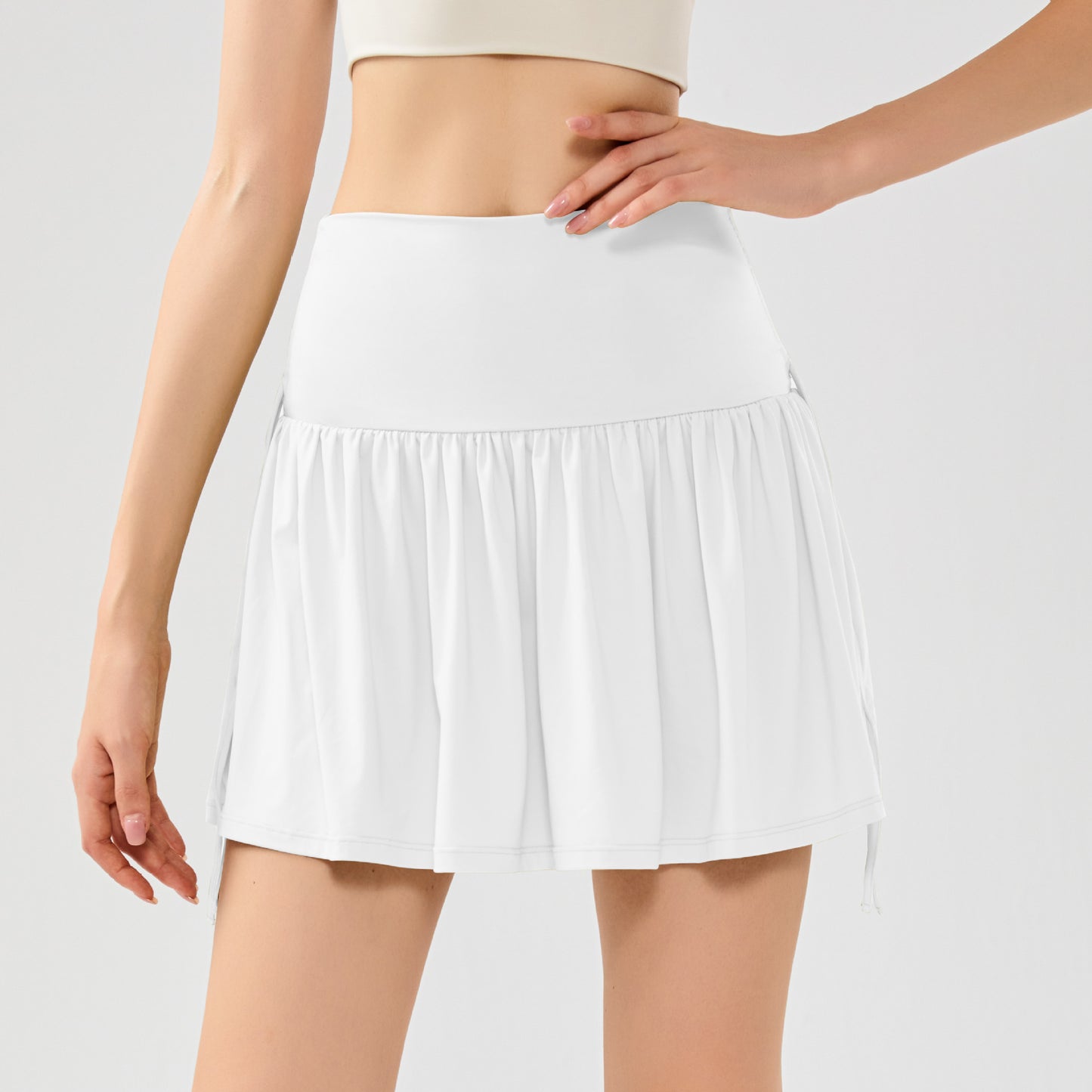 Summer Slimming Fitness High Waist Drawstring Sports Skirt