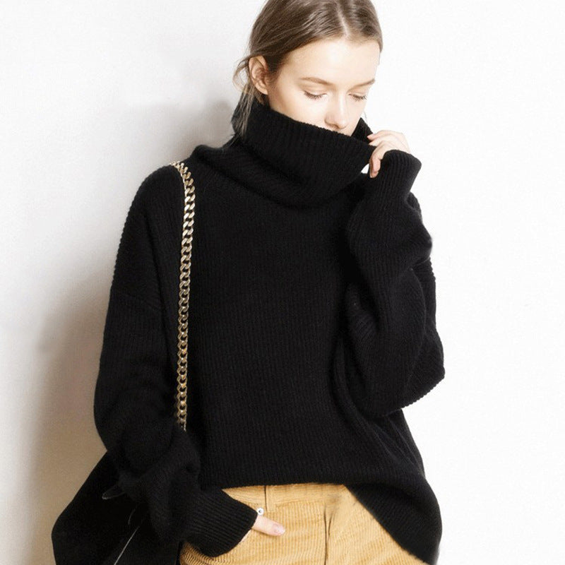 High-end turtleneck short knitted sweater