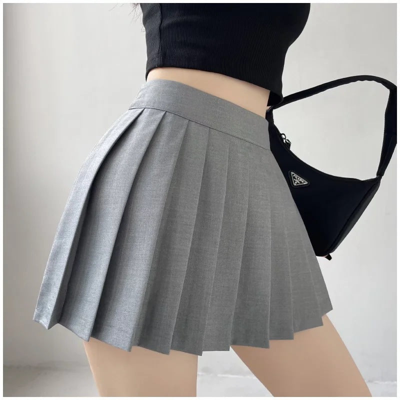 Summer women's pleated skirt, Korean high waisted suit, hanging anti exposure A-line skirt