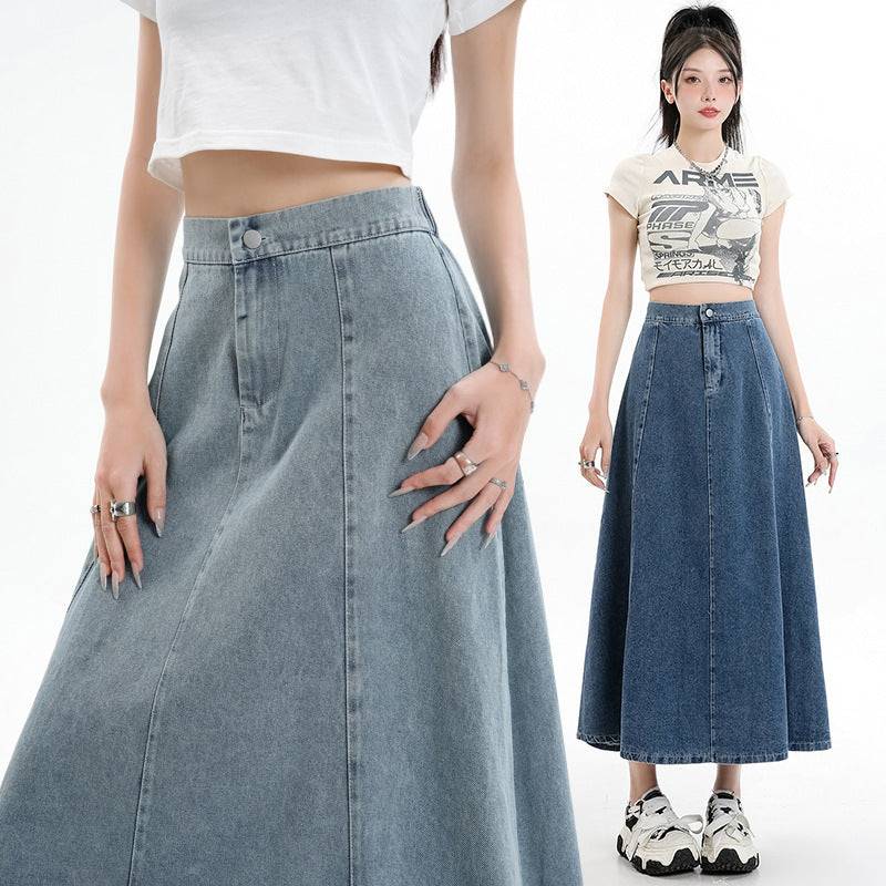 Elegance Retro Denim Skirt For Women