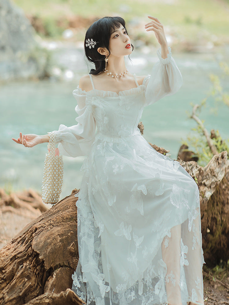 Three-dimensional bow white dress super fairy series