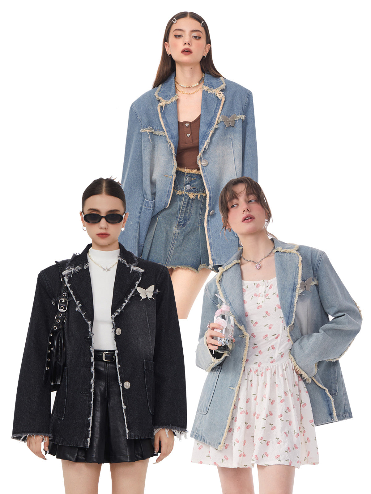 Casual Loose Denim Suit Jacket For Women