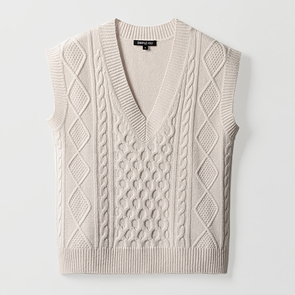 V-neck knitted vest