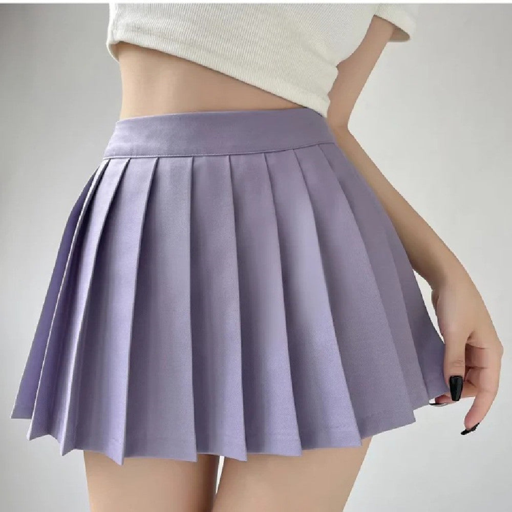 Summer women's pleated skirt, Korean high waisted suit, hanging anti exposure A-line skirt