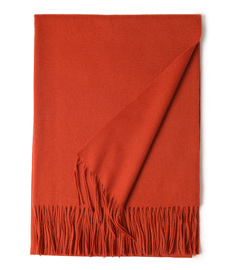 New Solid Color Wool Long Beard Warm Tassel Scarf Thick