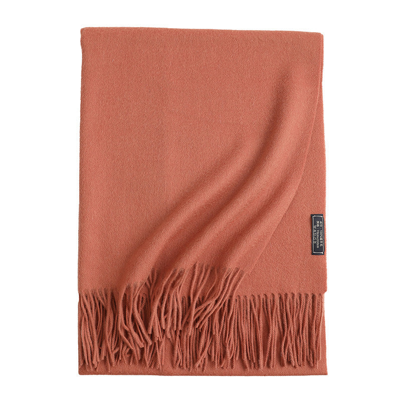 New Solid Color Wool Long Beard Warm Tassel Scarf Thick