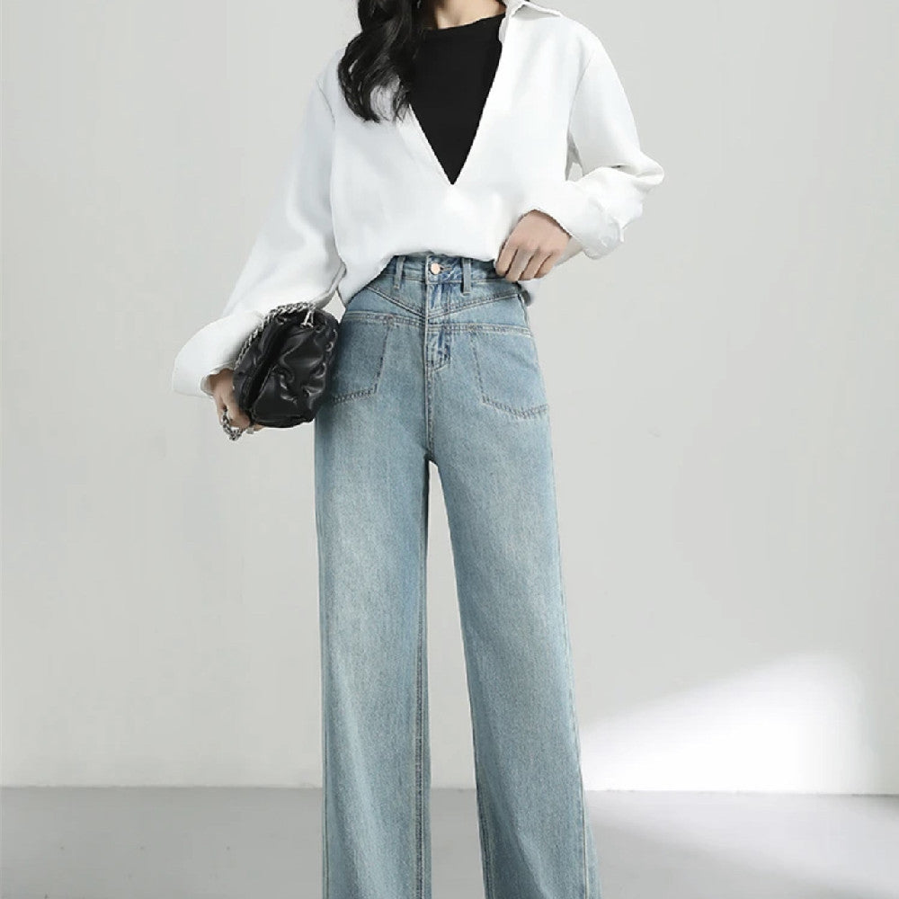 Fashion Personality Wide Leg Jeans For Women