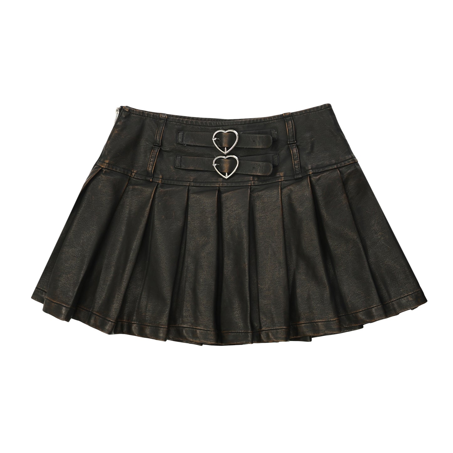 Hot Girl Versatile Pleated PU Leather Skirt