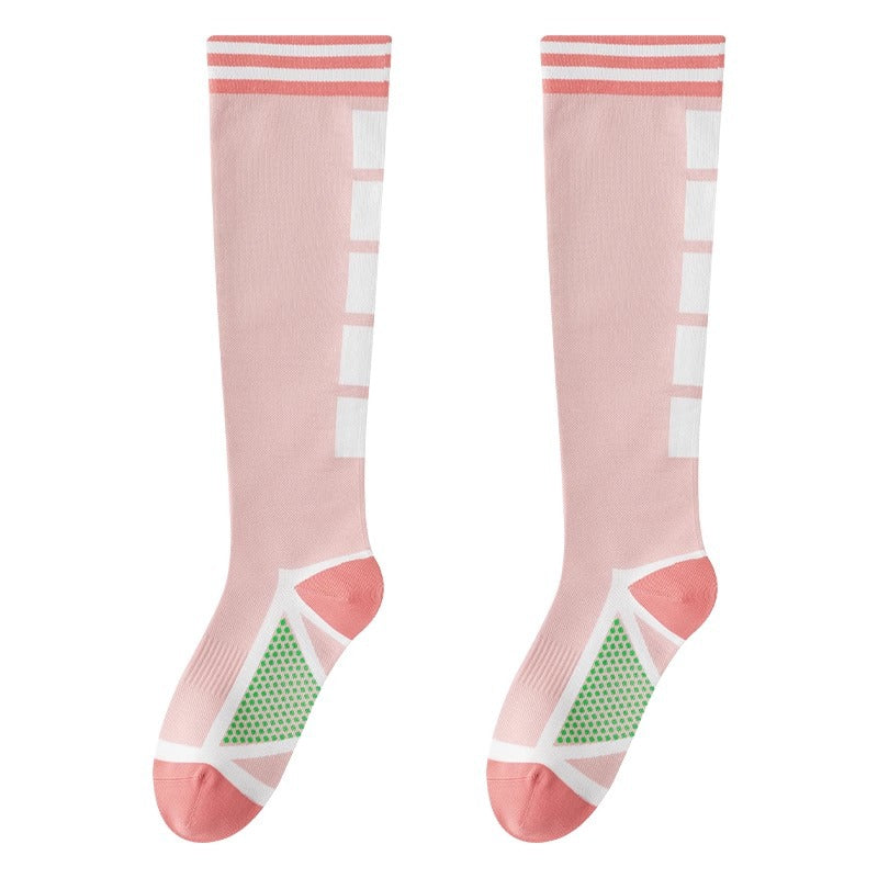 Sports muscle compression socks for women with long elasticity