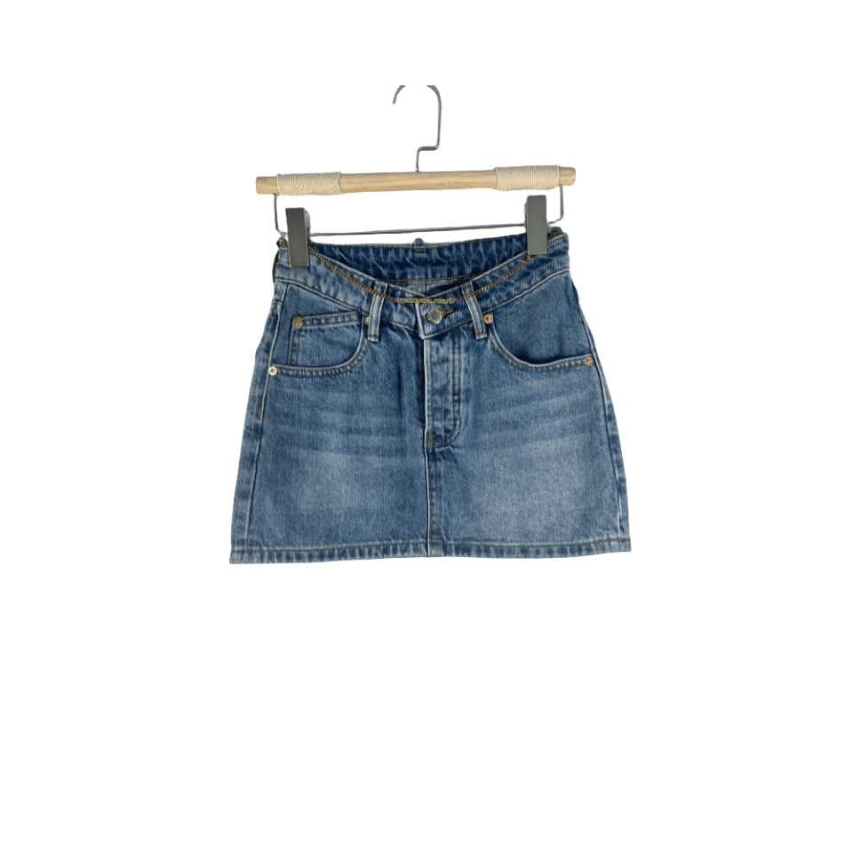 Women's High Waist Loose And Slimming A- Line Denim Skirt