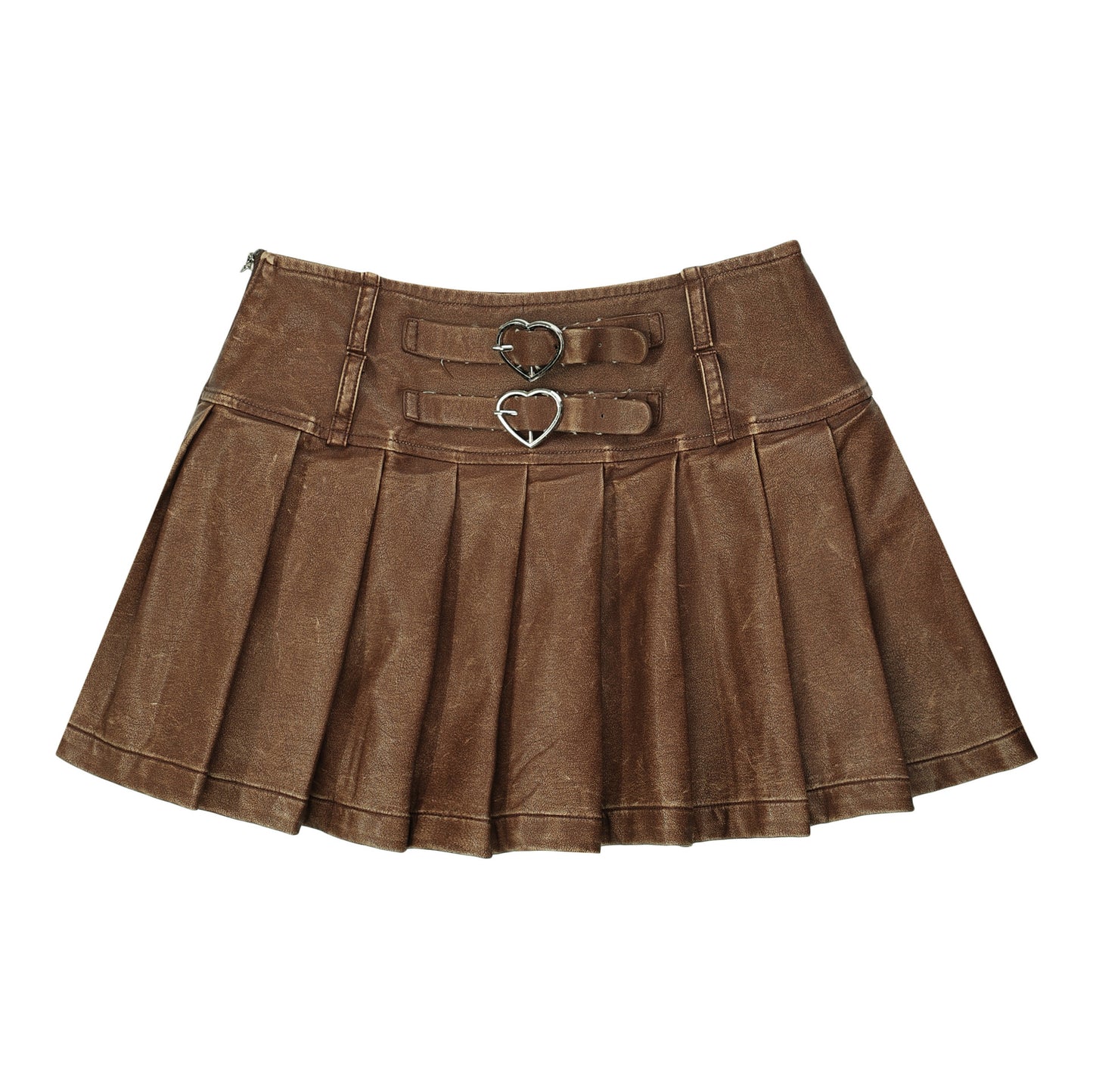 Hot Girl Versatile Pleated PU Leather Skirt