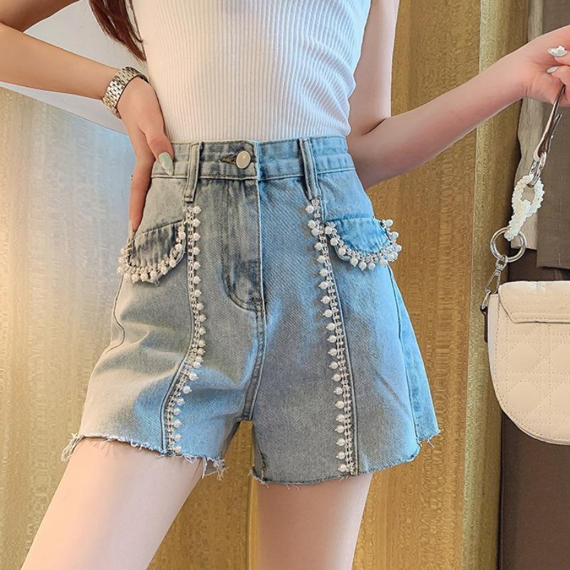 Pearl Stud High Waist Hot Pants