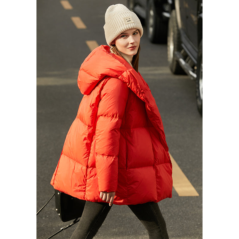 Light Hooded White Duck Down Jacket