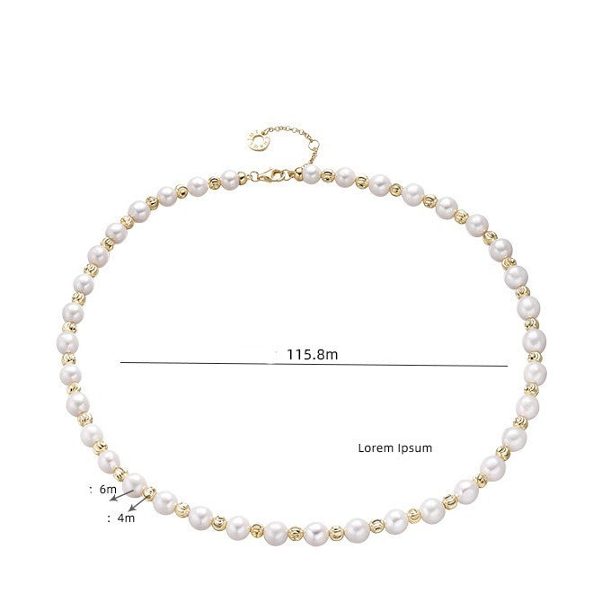 S925 sterling silver Baroque pearl necklace for women