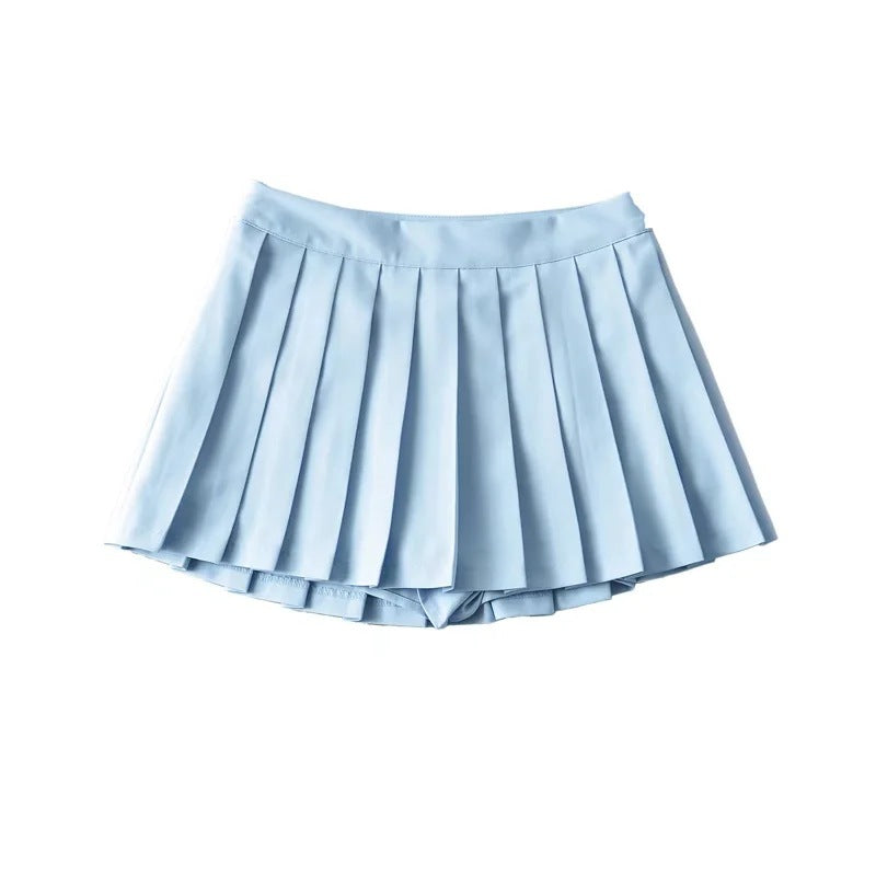 Summer women's pleated skirt, Korean high waisted suit, hanging anti exposure A-line skirt