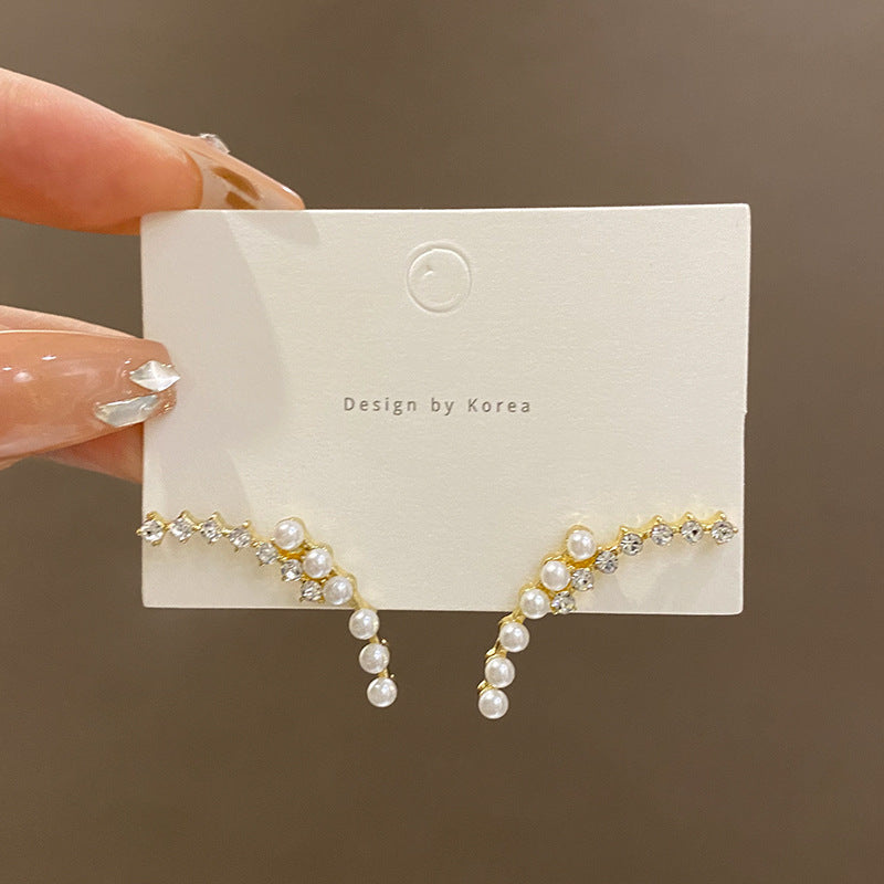 Niche Design Light Luxury Temperament Goddess Artificial Pearl Earrings