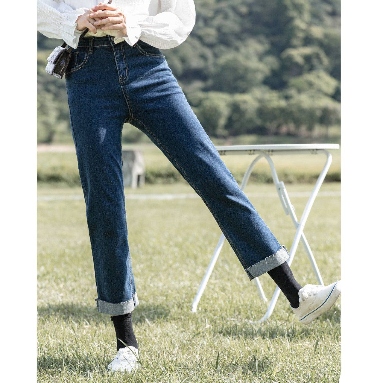 All-match Cuffs Show Tall And Thin Old Pants Long Ins Trend