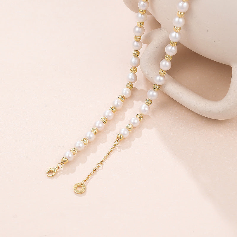 S925 sterling silver Baroque pearl necklace for women