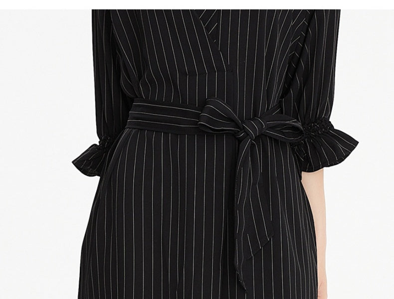 New Skirt Temperament Stripe Dress Waist