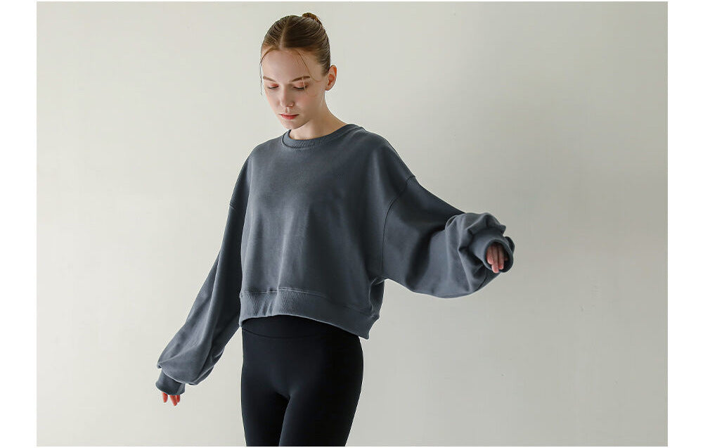 Long Sleeve Round Neck Pullover Leisure Short Sweater