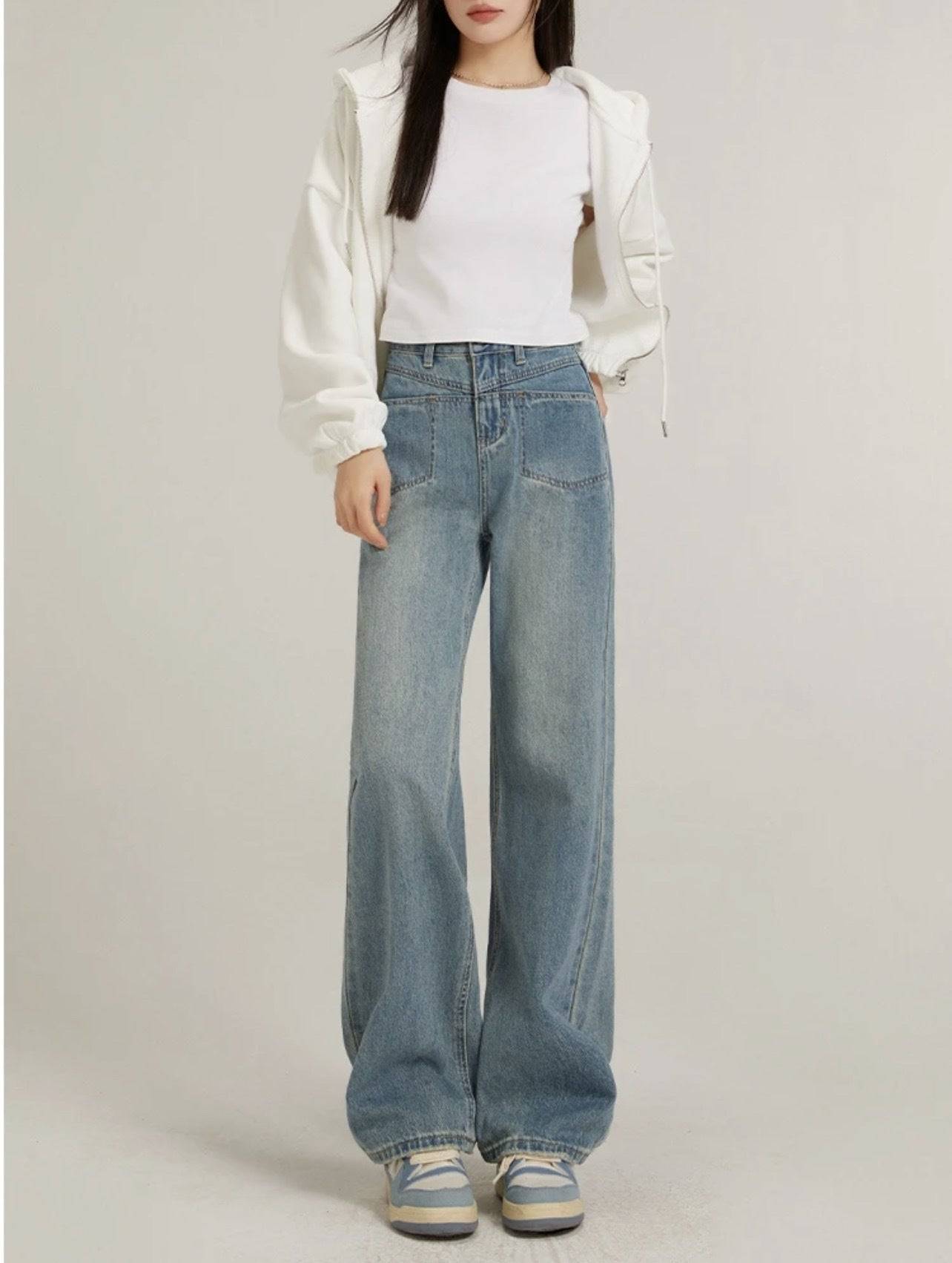 Fashion Personality Wide Leg Jeans For Women