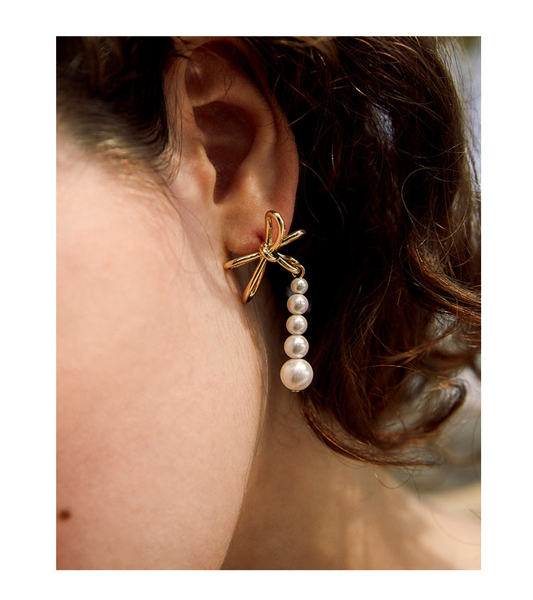 Women's Summer Butterfly Pearl Earrings