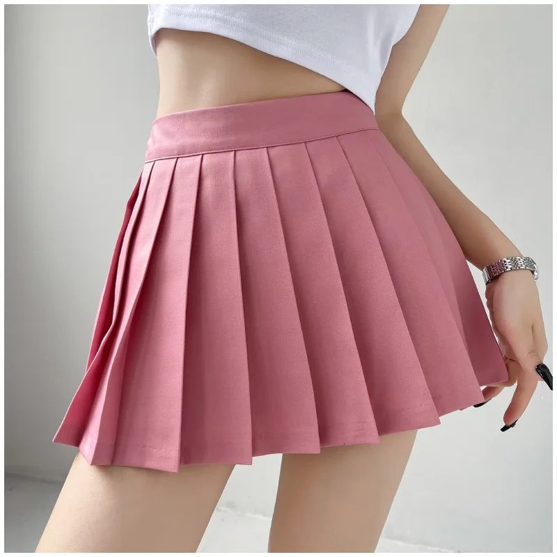 Summer women's pleated skirt, Korean high waisted suit, hanging anti exposure A-line skirt