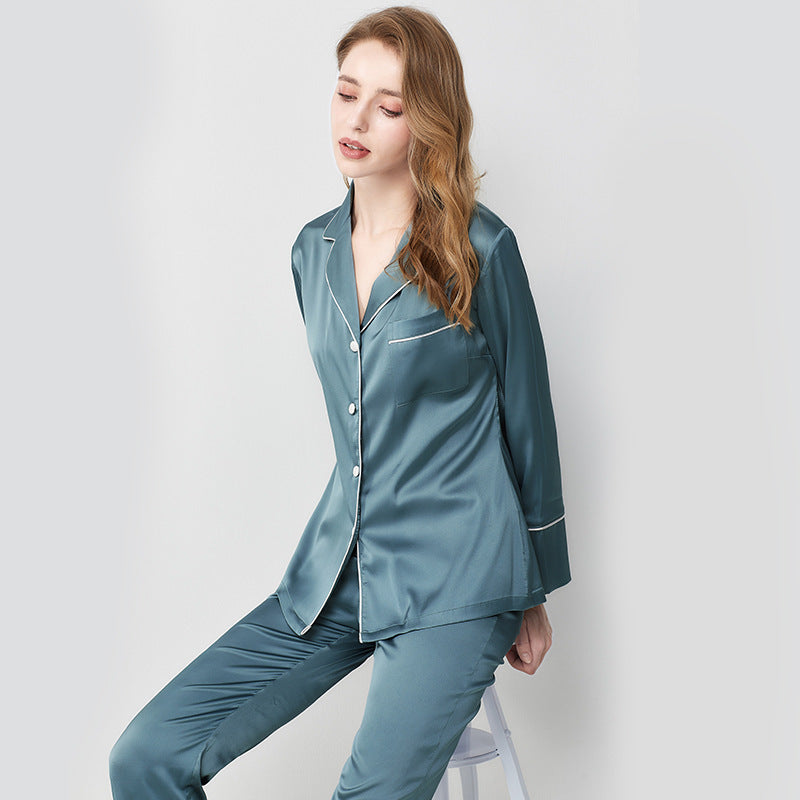 Silk Spring And Autumn Long-sleeved Home Service Suit Pajamas