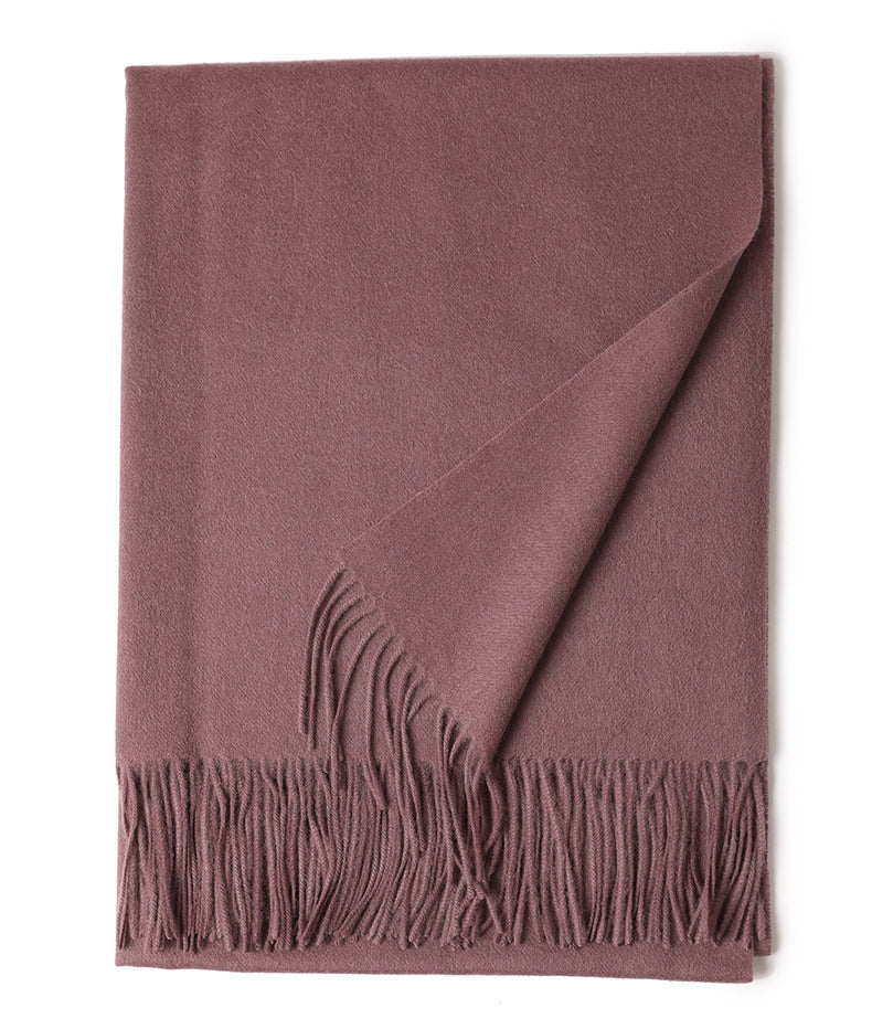 New Solid Color Wool Long Beard Warm Tassel Scarf Thick