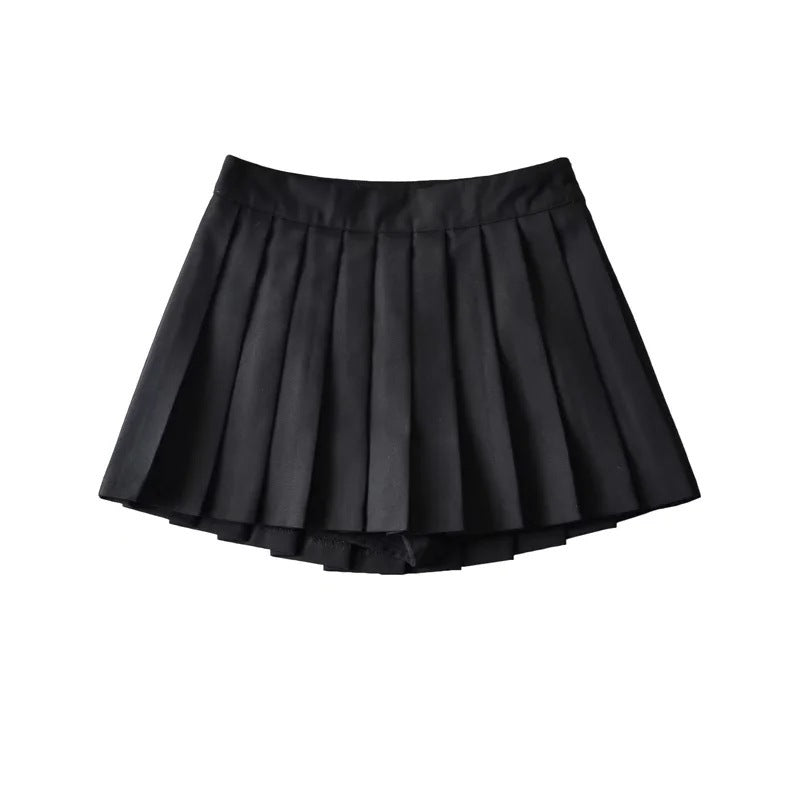 Summer women's pleated skirt, Korean high waisted suit, hanging anti exposure A-line skirt